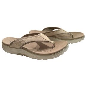 Taos Aura Women’s Flip-Flop Sandals Size 10 Natural Stone Leather Never Worn